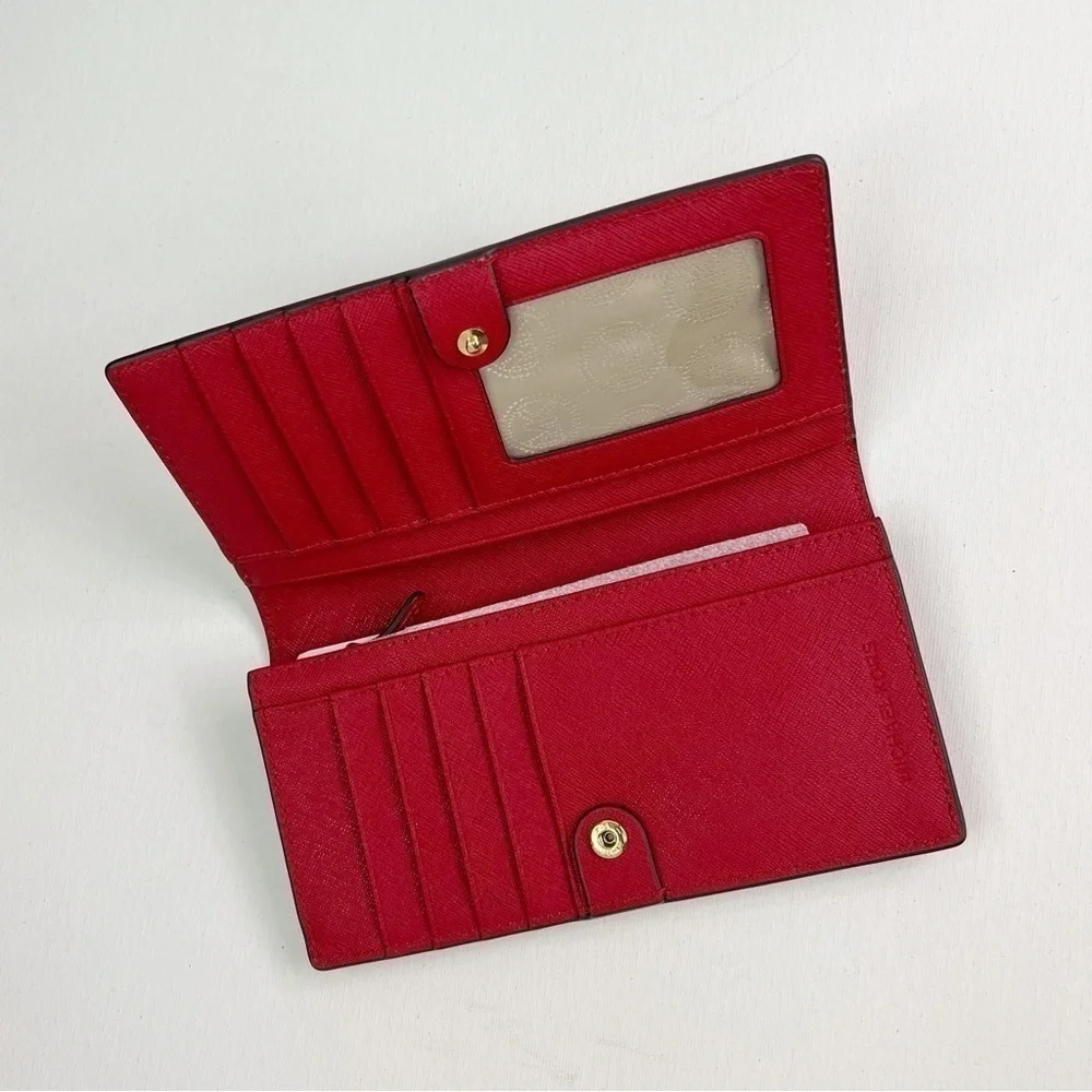Michael Kors, red leather handbag
